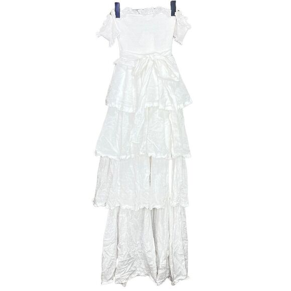 NEW V. Chapman Angelina Dress in White Meringue Size 0 - Picture 6 of 16